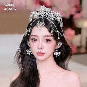 Princess Crown Forehead Jewelry Full of Diamonds Bridal Headwear Wedding Ceremony Hair Accessories Eyebrow Drop Wedding Dress