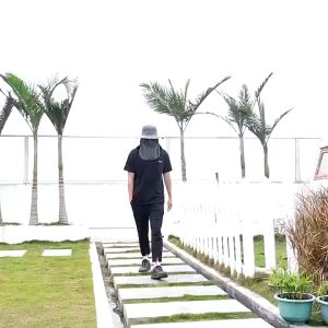 【delivery today】Summer Edge Wide Brim Hat Men Travel Beach Sun Cap Children Climbing Fishing Hiking Cape Outdoor Windproof Sun Hat Hiking Hat Full Face Cover Protection Waterproof Cap Fishing Camping Hats Topi Memancing