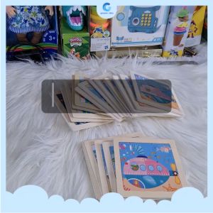 Puzzle Edukasi Anak Kayu Mini Motif Transportasi