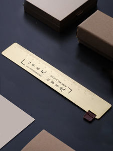 Premium Metal Brass Ruler Bookmarks Gifts Graduation Motivational Engraving Logo Classical Memorial Student Business Supplies