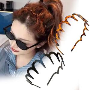 U-Shaped Fashion Tooth Hair Comb Headband for Women - Reversible Korean Style High Cranium Headbands with Teeth for Teen Girls