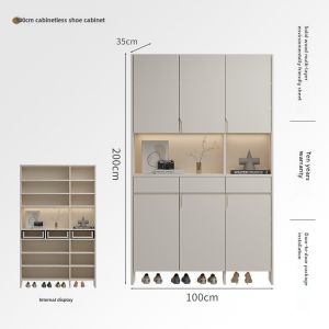 [Hong Kong Hot] New Arrival Cream Style Shoe Cabinet Entry Door Hallway Cabinet Home Partition Hall Cabinet Large Capacity