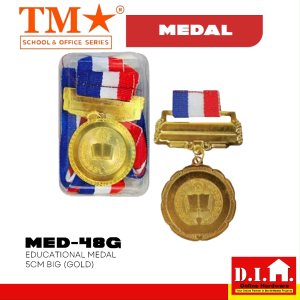 Do It Home TM Educational Medal 5cm BIG Gold MED-48G