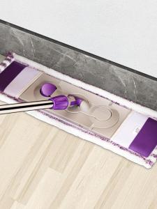 Large Flat Mop Head for Tile Floor Cleaning Home And Hotel Use Dual Purpose Dry Wet Mop Cotton Material Stainless Steel Handle