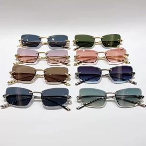 2026 New Luxury Butterfly Sunglasses For Women Rimless Tint Lens Metal Shades Party Travel Photography Video Decoration