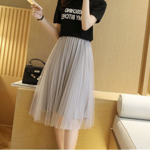 กระโปรงทรงเอเอวสูงผ้าตาข่ายทรงเอเข้ารูปกระโปรงทรงเอสไตล์วินเทจสำหรับผู้หญิง