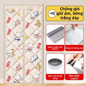 ZIMENGYUAN | Rèm Cửa Từ Tính Dày Chống Gió Cách Âm Giữ Nhiệt Mùa Đông