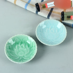 Home Use Ceramic Dining Utensils Longquan Porcelain Lotus Vinegar Plate Small Seasoning Plate Hotel Dining Table Decoration
