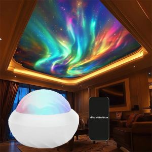 Máy Chiếu Ánh Sáng Bắc Cực RGB 360 °   Đèn LED Aurora Có Thể Xoay Được Với Điều Khiển Từ Xa Để Trang Trí Bữa Tiệc Tại Nhà Chiếu Sáng Không Khí Ban Đêm