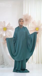 MUKENA DEWASA POLOS SANTORINI SILK JUMBO 2 IN 1