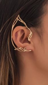 Fashion Fairy Ear Cuff Earring for Women Simple Hollow Cat Ears Outline Elf Ear Clip Creative Single No Piercing Earrings Party