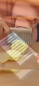 MixHome Crinkle Potato Vegetable Cutter Knife Stainless Steel Slicer Wave Cutting Tool French Fries Wavy Chopping
