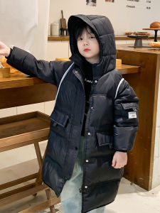 Girls down Jacket Mid Length Long Length Mens Autumn and Winter Youth Extremely Cold Thickened Outwear Boy Girl Fleece Lined Coat