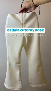 Celana Cutbray Anak Scuba Perempuan dapat 3 pcs 4-11 Tahun