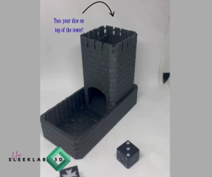 HERSLEEKLAB 3D PRINTED DICE TOWER AND BLACK KNIGHTS TEMPLAR DICE FROM WARHAMMER I FUN GAMES I DICE GAMES