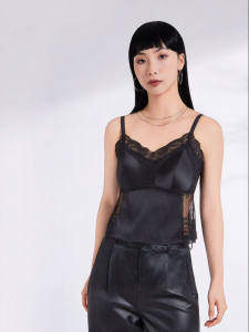 Huyu | Silk Aesthetic Back Bralette Without Wire With Pads Wearable as Camisole