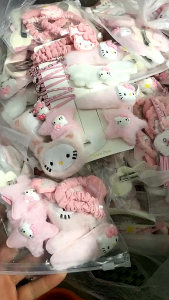 💖 Set 15 phụ kiện làm tóc Kitty hồng dễ thương – quà tặng bé gái siêu xinh