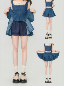 KEIKO | Anti-Peeping Lightweight Pleated Denim Skirt