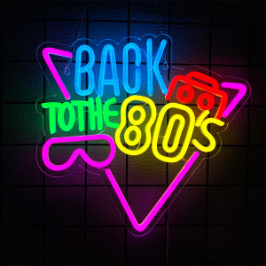 Back To The 80S Neon Sign For Wall DecorLight Up Sign For Game RoomClubBirthdayCafeBarGifts For FriendsConcert Decor