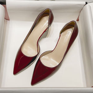 สีแดง ฤดูใบไม้ผลิ ฤดูใบไม้ร่วง รองเท้าส้นสูงหัวแหลม ผู้หญิง ส้นบาง ฤดูร้อน พิธีผู้ใหญ่ขนาดเล็ก หลากหลาย รองเท้าเดี่ยวที่สวยงามระดับมืออาชีพ