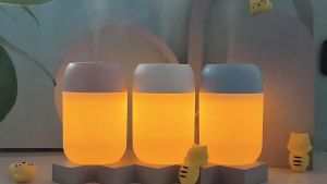 Mini Humidifier 220ml Cool Mist Mode Air with Night Light Quiet Humidifiers for Office Desktop Home