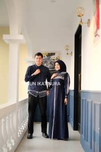 LATIFA DRESS NAVY TENUN -BAJU TENUN BAJU KONDANGAN