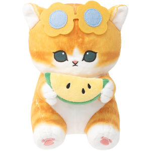 Hot Youyou Genuine Mofusand Shark Cat Plush Doll Watermelon Series Cute Little Cat Plush Pendant Doll Child Birthday Present