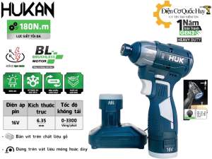 Máy chuyên vít pin 16v mini Hukan G3V180LUX 4 chế độ bắt vít lực siết 180N.m có chức năng tạo xung Thế hệ Gen3