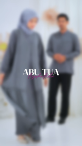 Abika Sarimbit Keluarga Lebaran 2026 / Ayesha Azka - Abu Tua / Fashion Muslim Terbaru