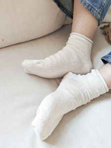 plus Size S118 Pure Color Linen Men Women Socks Antibacterial Breathable mid High Tube No Bone Socks for All Seasons