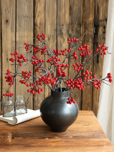 Holly Chinese Hawthorn Fortune Fruit Artificial Flower Pomegranate Branches Fake Flower Decoration Ornaments Housewarming Bouquet Flower Arrangement Lunar New Year Flower
