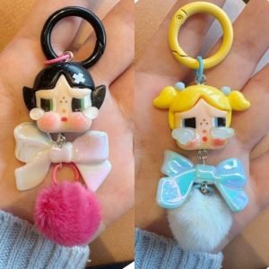 Anime Powerpuff Girls X Crybaby Keychain Bag Phone Charm DIY Pendant Hanging Key Decoration Best Friend Gift