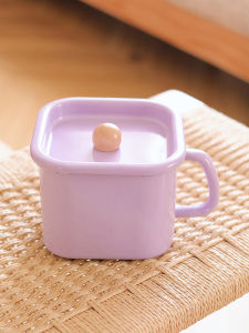 Lao Ma General Store Large Capacity Purple Enamel Soup Cup Noodle Cup Pork Fat Jar Soup Pot Dining Utensils Attractive Design