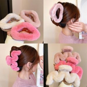 Autumn Winter Plush Hair Clip Fashion Plastic Hair Clip Shark Clip Ladies Hair Accessories