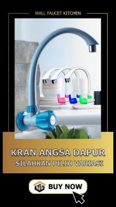 Kran cuci piring PVC Kran angsa dapur warna warni berkualitas air tembok 1/2inch plastik kuat
