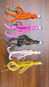 21.5g/10cm dual hook silicone luminescent squid bait biomimetic octopus bait octopus bait artificial soft bait saltwater bait jumping bait