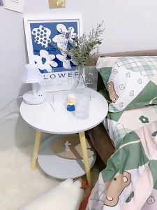 โต๊ะข้างเตียง โต๊ะกาแฟ โต๊ะกลม โต๊ะวางของข้างเตียง ห้องนั่งเล่น โต๊ะข้างมือถือ โต๊ะเตี้ย 30x40cm เครื่องใช้ในบ้าน เฟอร์นิเจอร์