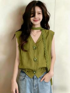 Slimming Sleeveless V-Neck Vest Shirt