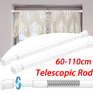 60-110cm Spring Tension Curtain Rods / Adjustable Length Hanging Extendable Telescopic Poles / Extendable Telescopic Poles for Bathroom / No Drilling Hanging Rods