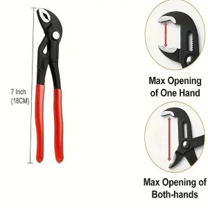 7/10/12 in Multifunctional Universal Water Pump Pliers Adjustable Open Pipe Pliers 1pc Home Maintenance Tool
