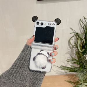 Case Samsung Galaxy Z Flip 4 Phone Case Galaxy Z Flip 5 Z Flip 3 Cover Shockproof Cute Panda Flip Case for Galaxy Z Flip 4 Cute Panda