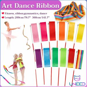 Need Color Dance Ribbon Art Gym Ribbon Ballet Streamer Rotary Stick Training Stick 2m/3.6m