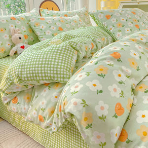 Country Style Pure Cotton Duvet Cover Single Piece 100% Cotton Quilted Bedding Cover 150x180x200x230 Dormitory Single Bed Cover