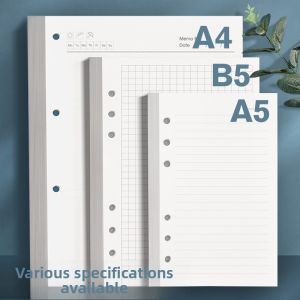 Qindeli A5 Notebooks Replacement Core 6Holes 9Holes Blank Arches Dorelin Loose Leaf Books Business Office Stationery Supplies