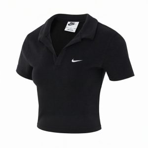 Nike | Áo Thun Cổ Polo Ngắn Thoáng Khí Dệt Kim Thể Thao Thường Ngày Cho Nữ  DV7885-010 Áo Thun Cotton Thoáng Khí Mùa Hè 2024