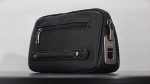 Genuine Leather Bag with Fingerprint Lock – Luxury Anti‑Theft Travel Organizer Wristlet Pouch for Men and Women Smart Security Handbag Premium Leather Travel Purse RFID Blocking Protection Multi‑Functional Organizer for Daily Use Business & Travel