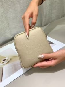 HANKE Multi-Purpose Square Mini Makeup Pouch / Napkin Holder / Coinpurse Wallet PU Leather with Heart Chain