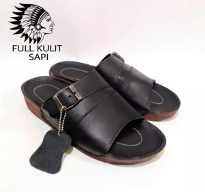 sandal kulit pria dewasa sandal full kulit dengan alas dilapisi kulit