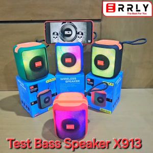 Speaker Bluetooth Portable ERRLY X913 LED RGB Light Speaker Wireless Lampu Disco SuperBass TWS