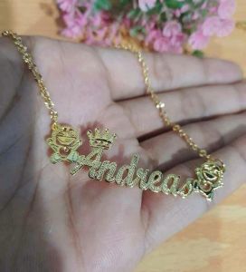 Kalung Nama Trend Anak Hellokitty Titanium Gold ANTI KARAT